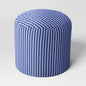 Blue Striped Pouf